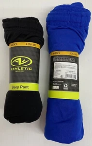 2-Pack Athletic Works Sleep Pants (Mens Sz L 36-38) Blue & Black Lounge Pajamas - Picture 1 of 9