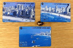 Set of 3 BEZEQ phone cards. "places in Tel-Aviv". ISRAEL telecards - Picture 1 of 1