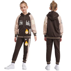 Kids Boys Girls Outfits Fall Set Activewear Tracksuit Outerwear Two-Piece Coat - Picture 1 of 55