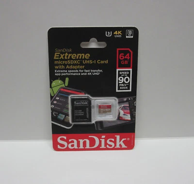 Sandisk 64G Micro Extreme V2 4K surf music video SD card f GoPro Hero6 Hero 6 5 - Image 1 of 4
