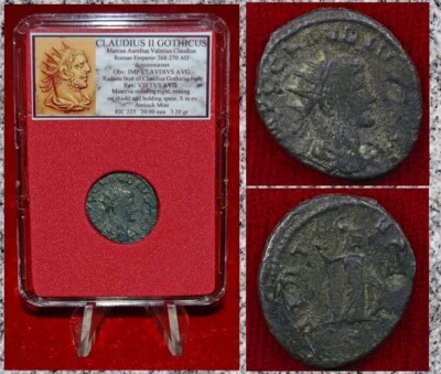 Ancient Roman Empire Coin CLAUDIUS II GOTHICUS Minerva Antoninianus - Image 1 of 4