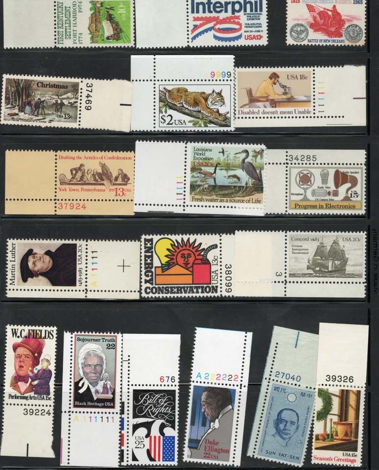 HTH- Single Stamps with plate numbers-MNH- Various # 12 - Image 1 of 1