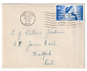 26/4/1948 UK GB FDC - Silver Wedding - Dartford Slogan Postmark #2 - Picture 1 of 2