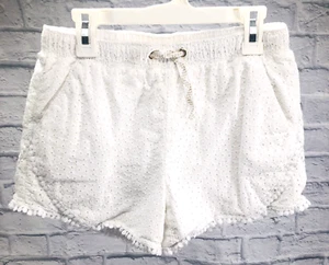 Cat And Jack Girls' 100% Cotton Elastic Waist Eyelet Shorts Size L (10/12) - Picture 1 of 5