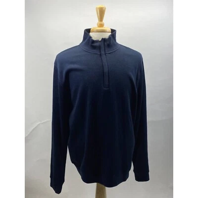 Cutter & Buck Mens Pullover Sweater Blue Mock Neck 1/2 Zip Long Sleeve L - Image 1 of 4
