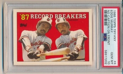 EDDIE MURRAY BALTIMORE ORIOLES 1988 TOPPS TIFFANY #4 PSA 10 GEM MINT GRADED CARD - Image 1 of 2