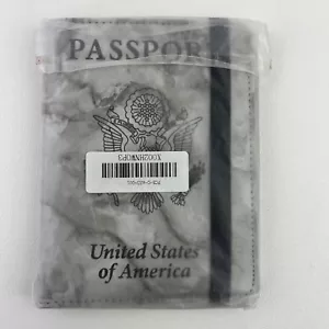 Portafoglio da viaggio in pelle porta passaporto carte custodia bloccabile nuovo - Foto 1 di 4
