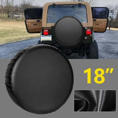 18inch Spare Tire Cover For Jeep WRANGLER Black Leather Tire Cover 33"- 35" - Image 1 of 4