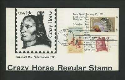 Ranto Cachet US FDC #2502 on 1855 w/ 1187 Native American Indian headdress 1990 - Image 1 of 2