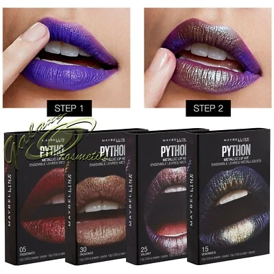Maybelline Python Metallic Lippenset Lippenfarbe Duo Lippenstift mit Chamäleon-Effekt