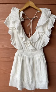 Sabo Skirt Gauze Cotton Sleeveless Ruffle Mini Dress Vneckline Size Small - Picture 1 of 9
