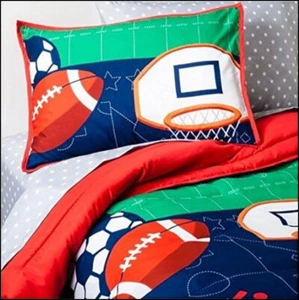 5 Pieces - Circo SPORTS Themed Reversible Comforter + Shams + Sheet Set -TWIN - Picture 1 of 11