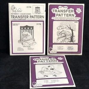 Pretty Punch Hot Iron Color Coded Transfer Patterns Lot Of 3 Assorted 1989-90 - Foto 1 di 7