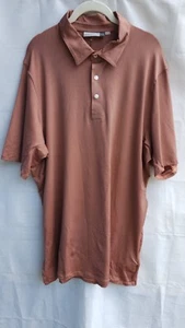 Men's Kjus Soren Stripe Polo Golf Shirt Size 56 2XL NWT Orange Gray - Picture 1 of 10
