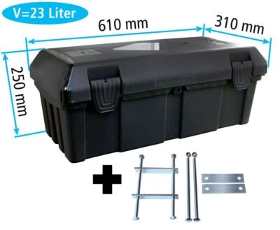 Deichselbox mit Montagesatz für Anhänger, Staukiste von Daken B23-0 + MON2012 - Bild 1 von 4