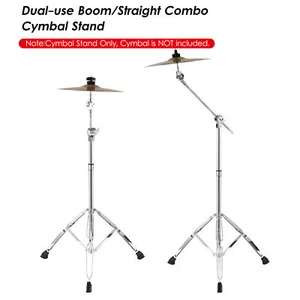 2PCS Cymbal Straight Boom Stand Double Braced Thicken Alloy Support Rack J6G4 - Picture 1 of 9