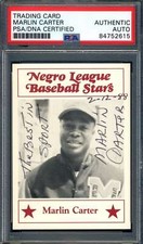 Marlin Carter PSA DNA Signed 1986 Fritsch Negro League Stars Autograph