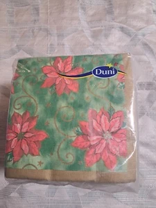 150 Stück Vintage Duni Weihnachten Servietten Poinsetta Blume - Bild 1 von 10