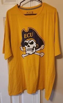RUSSELL ECU EAST CAROLINA PIRATES T-SHIRT MEN'S XXXL YELLOW NCAA 3XL - Image 1 of 2