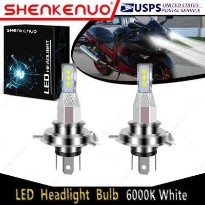 For Kawasaki ZZR600 2003-2008 2x H4 9003 LED Projector Headlights Hi/Low Bulb LX - Image 1 of 4