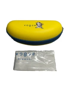 NEW Vogue Yellow Semi-Hard Kids Zip Up Eyeglasses Case - Picture 1 of 6