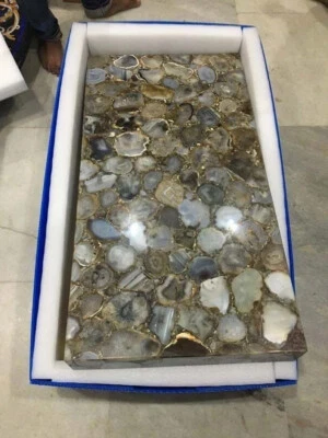Wild Agate Handmade Coffee Center table Slab Kitchen Decor Countertop Interior - Image 1 of 3