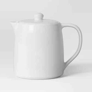 Porcelain Tea Pot White - 50oz Capacity, Dishwasher & Microwave Safe - Picture 1 of 4