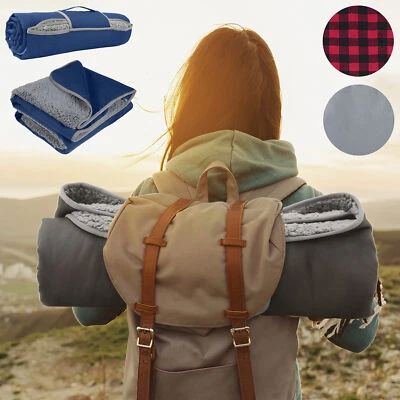 Waterproof Outdoor Sherpa Blanket Mat Picnic Beach Festival Portable 51'' x 59'' - Image 1 of 4