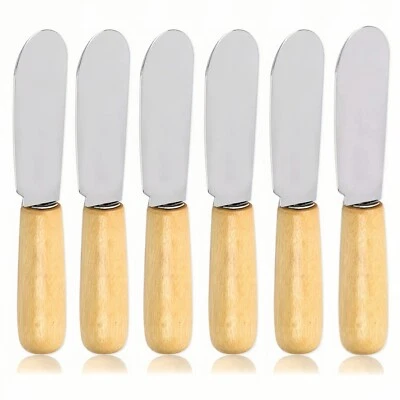 LacusMare Small Butter Knives Set of 6, Wood Handle, 4" for Kids Small Hands