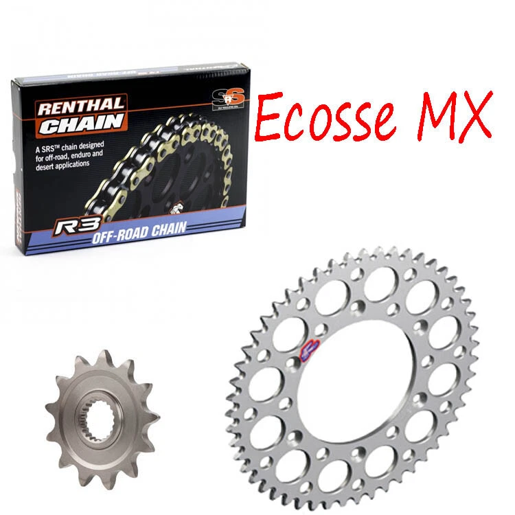 Kit de roda dentada Husqvarna FC350 FE350 Renthal Gold R3 Oring Chain Renthal PRATA - Imagem 1 de 1