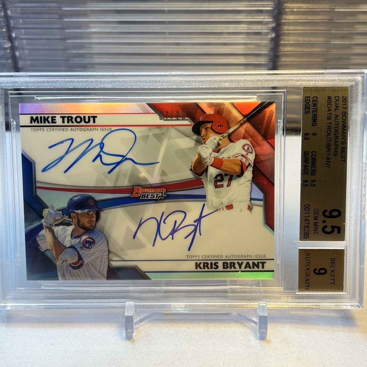 Bowman Mike Trout Grade 9.5 Baseball Autographed Sports Trading