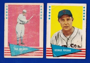 2 RED SOX LOT 1961 FLEER #134 GEORGE PIPGRAS #79 TRIS SPEAKER - Picture 1 of 2