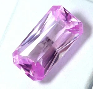Piedra preciosa suelta de corte esmeralda rosa natural certificada de 14,75 quilates - Imagen 1 de 4