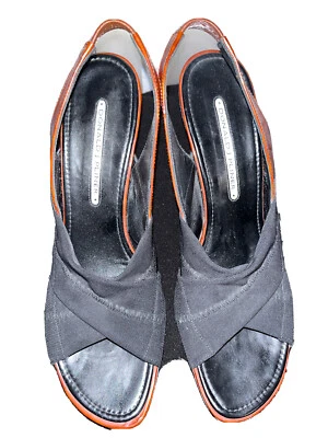 Donald J. Pliner Peep Toe Eslinga Trasera Tacón Cubano Mezcla Tonos Talla 10M Para Mujer Foto 1 de 4