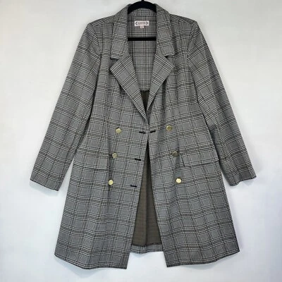 Nanette Lepore Trench Coat Plaid Printed Women’s Size 14 Outerwear - Image 1 of 4