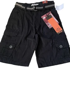 Boy's Plugg Jeans Co. Style Cargo, Twill Black Shorts Size 12 NWT - Picture 1 of 2