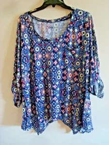 Ladies Plus Knit Top Floral Size 1X New - Picture 1 of 2