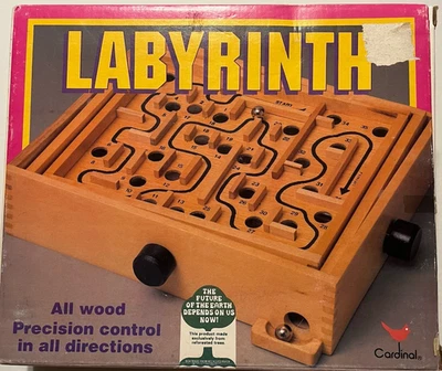 Vintage Cardinal Labyrinth 189 Precision Control Wooden Maze / Ball Game w/ Box - Image 1 of 4