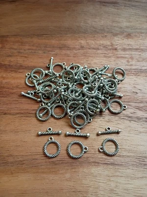 35 Sets Nickel Free Antique Silver Tibetan Style Alloy Ring Toggle Clasps - Image 1 of 4