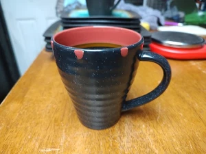 Noble Excellence RED SKY 4 3/4" Coffee Cup/Mug" Black & Red  - Picture 1 of 3