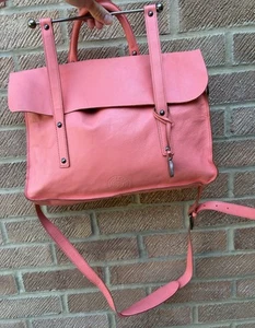 Hobbs NW3 Pink 100% Leather Medium Satchel Handbag Shoulder Bag Flimsy - Picture 1 of 15