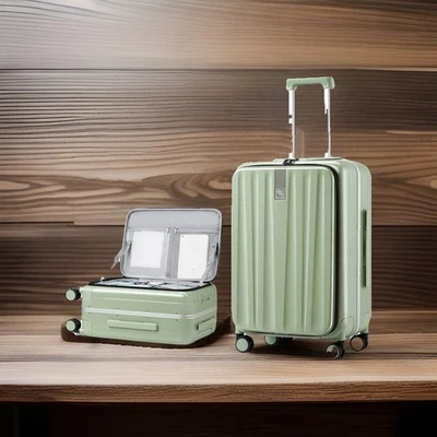 Hanke Luggage Checked-Medium 26”, Hard Case Spinner  Green TSA Lock - Image 1 of 4