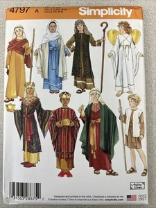 UNCUT Simplicity 4797 Unisex Nativity Costume Angel King, Wise Man S-L Pattern - Picture 1 of 2