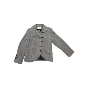 Damen Sharagano schwarz & weiß Fischgrät Blazer Jacke Größe 8 - Bild 1 von 6