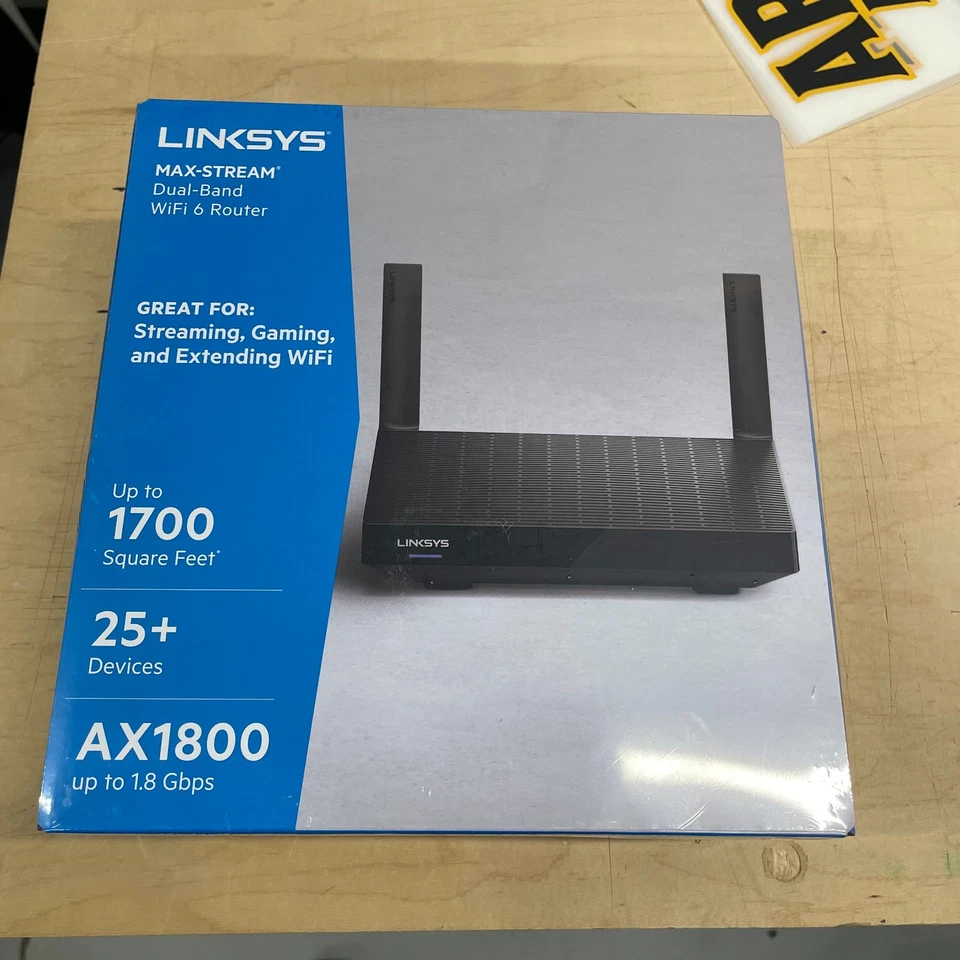 Linksys AX1800 Max Stream Dual Band Wireless WIFI 6 Router 25+ Devices - Image 1 of 4