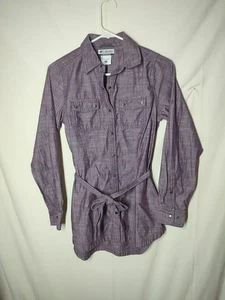 Camicia Columbia manica lunga con bottoni a pressione donna piccola colore prugna - Foto 1 di 9