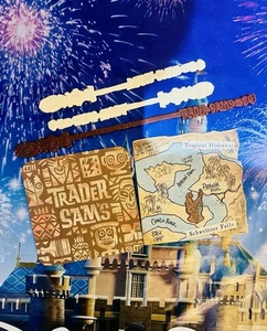 Trader Sam’s Enchanted Tiki Bar Disneyland Swizzle Stick Map Coaster 1st Release - Picture 1 of 1