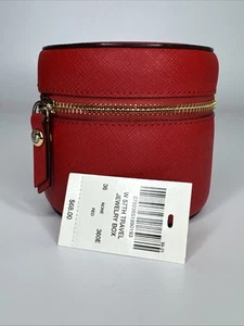 HENRI BENDEL W 57. rundes rotes Leder Reise Schmuckkästchen - Bild 1 von 10