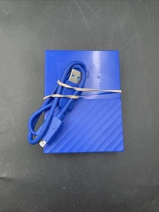 WD My Passport 2TB Portable External Hard Drive USB Blue used Tested works! - Afbeelding 1 van 3