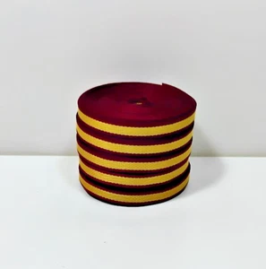 Burgundy and Gold Stripe Grosgrain Ribbon 1/4" wide x 50 yards Schiff Polyester - Picture 1 of 4